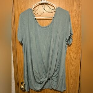 Green twist front t-shirt